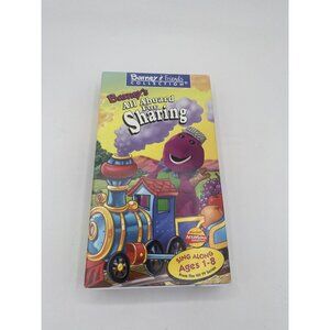 Barney - Barneys All Aboard for Sharing (VHS, 1996) White Tape